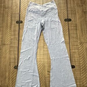 Aerie Blue Acid Wash Double Crossover Flared Leggings